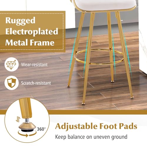 VIP Velvet Bar Stool Set with Gold Metal Legs