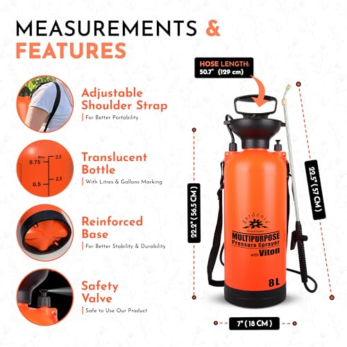 2024 Model 8L Garden Sprayer with Telescopic Metal Lance