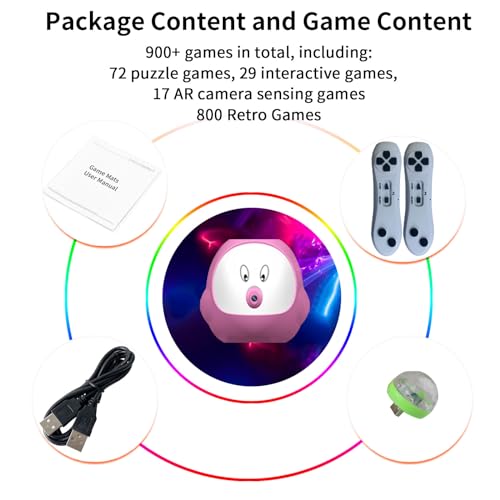 YRPRSODF Retro Game Console with 900+ Games, 29 Sport Games, 17 AR Games & 2 Controllers