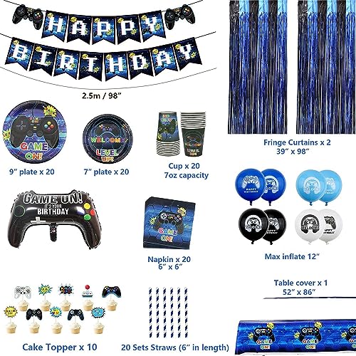 Gamer Birthday Decoration Kit for Boys - Serves 20