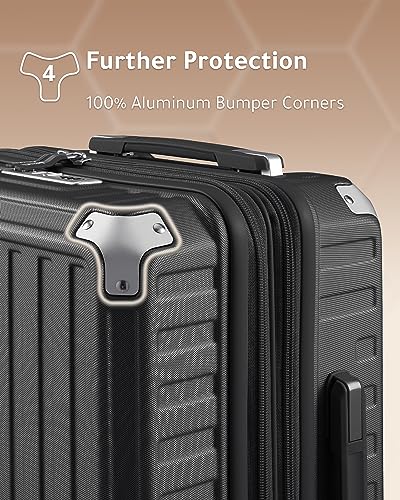 28 Inch Polycarbonate Suitcase with Wheels - VIP Black