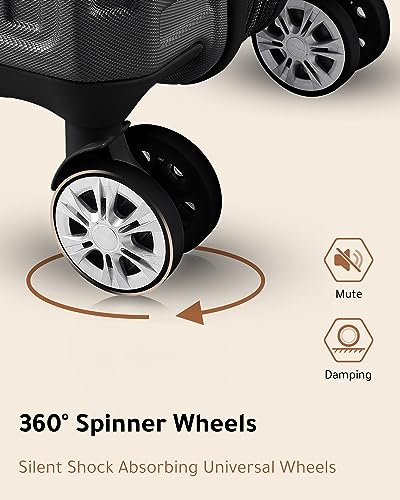 28 Inch Polycarbonate Suitcase with Wheels - VIP Black