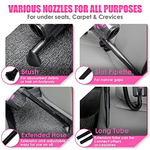 VIP Car Cleaning Kit: 17pcs Pink Interior Detailing