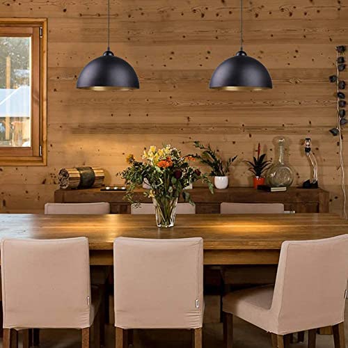 Easric 2 Pack Vintage Black Pendant Light Fixture