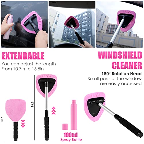 VIP Car Cleaning Kit: 17pcs Pink Interior Detailing