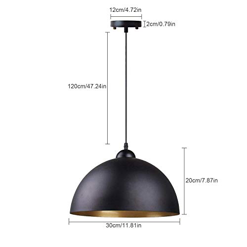 Easric 2 Pack Vintage Black Pendant Light Fixture