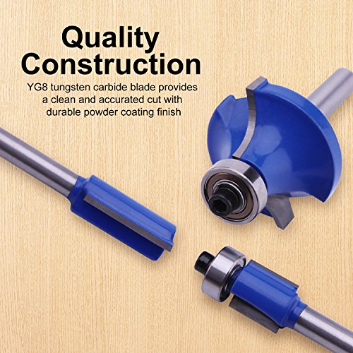 24-Piece Carbide Tipped Router Bit Set with 1/4" Shank