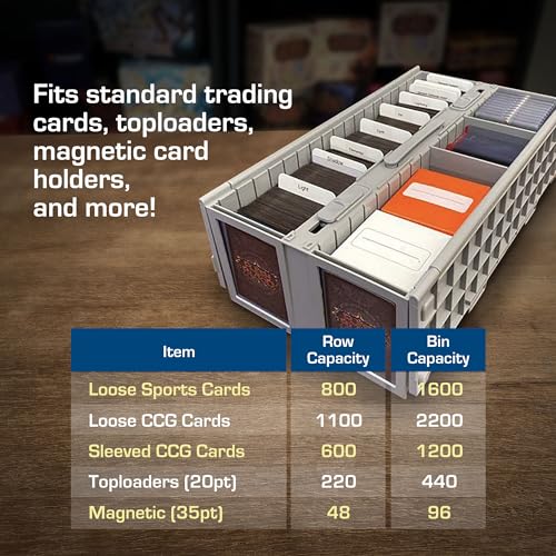 Large Gray Card Storage Bin for Collectible Trading Cards