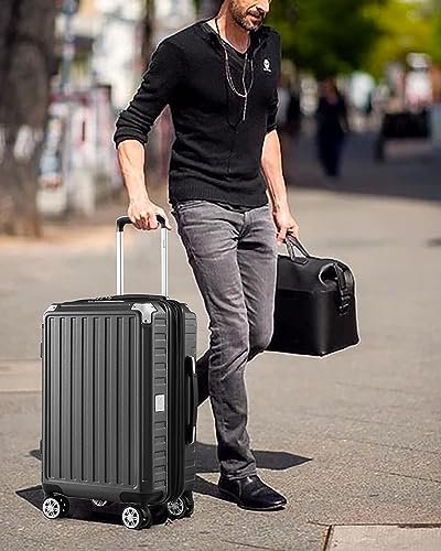 28 Inch Polycarbonate Suitcase with Wheels - VIP Black