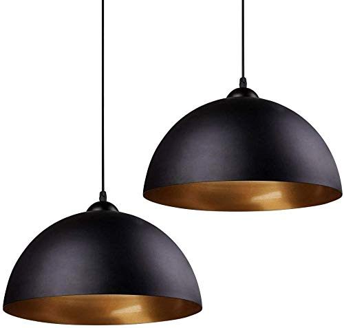 Easric 2 Pack Vintage Black Pendant Light Fixture