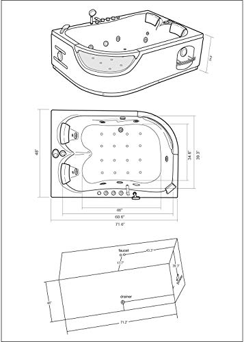 Luxurious Whirlpool Hot Tub for Two with 16 Jets