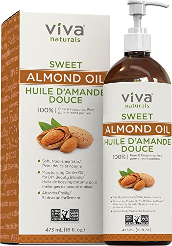 Pure Sweet Almond Oil for Hair and Skin Beauty