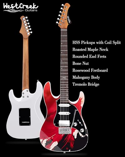 WestCreek JX-20 Electric Guitar, HSS, Coil Split, Red