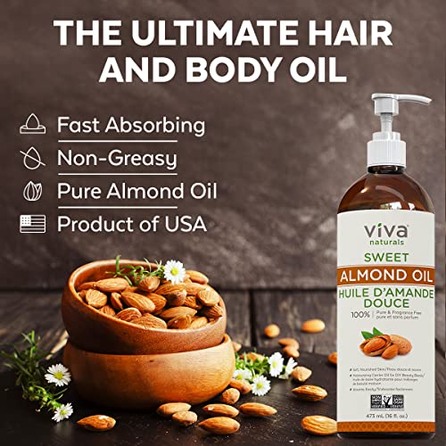 Pure Sweet Almond Oil for Hair and Skin Beauty