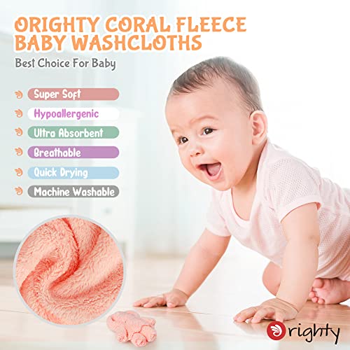 50-Pack Baby Washcloths, Microfiber Coral Fleece, Soft & Absorbent