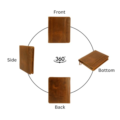 Executive Leather Portfolio with Zipper for Professional Men/Women