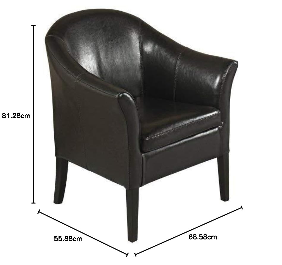 VIP Black Leather Club Chair by Armen Living