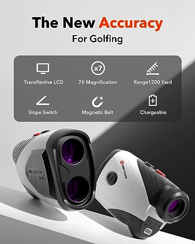 REDTIGER VIP Golf Rangefinder: 1200 Yards, Slope, 7X Magnification