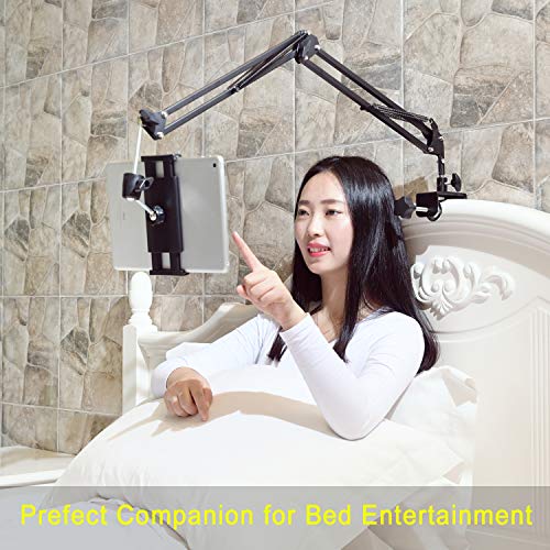 360° Rotating Tablet Stand for Bed, Compatible with 4-11" Devices