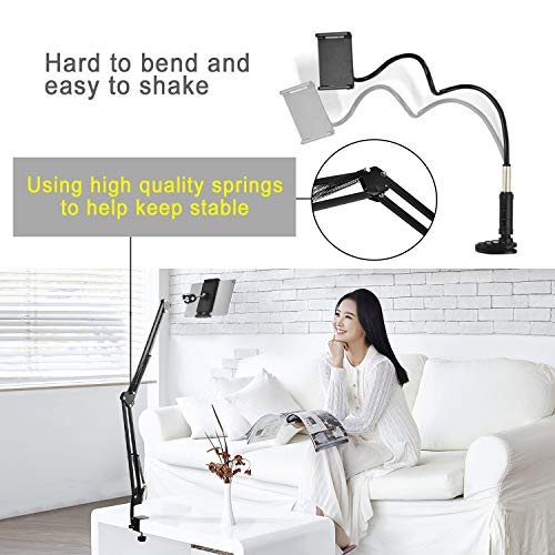 360° Rotating Tablet Stand for Bed, Compatible with 4-11" Devices