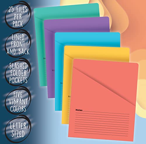 VIP Office File Folders, 25 Pack, Assorted Colors