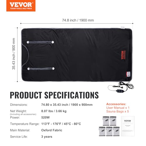 VEVOR Portable Sauna Blanket with Far Infrared Technology