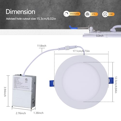 VIP 6 Inch LED Pot Lights with Night Light