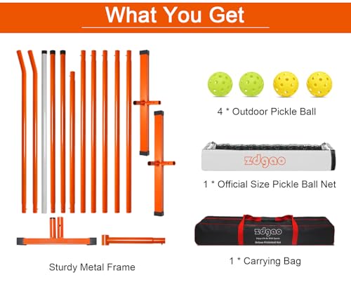22FT Regulation Size Pickleball Net Set with 4 Balls