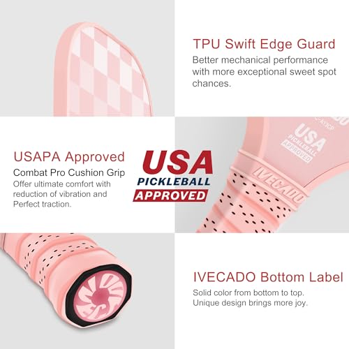 Pink Carbon Fiber Pickleball Paddle - USAPA Approved