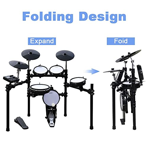 Coolmusic DD8 Electric Drum Set: Mesh Head, 8-Piece Kit