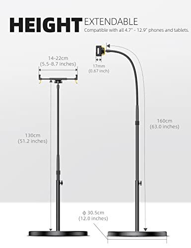 VIP Tablet Floor Stand: Adjustable Height, Stable Base