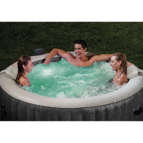 Intex PureSpa Greywood Deluxe Inflatable 6 Person Hot Tub