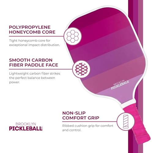 Brooklyn Pickleball Co Neon Pink Paddle | Carbon Fiber