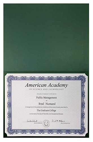 Green Certificate Holders by Better Office Products, Pack of 25