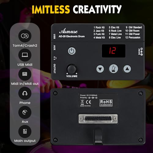 VIP Electric Drum Set Bundle with Headphones