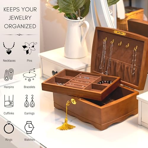 Luxury Wooden Jewelry Box with Lock for VIP Women