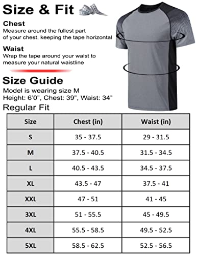 5-Pack VIP Men's Active Quick Dry Crew Neck Tees