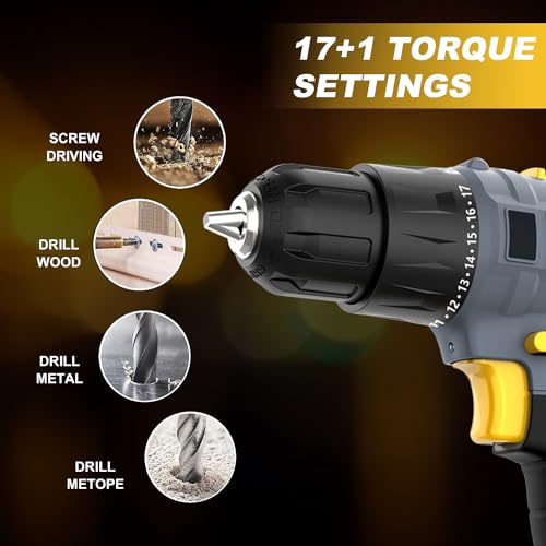 Uniteco 77pcs Power Tool Set with Cordless Drill