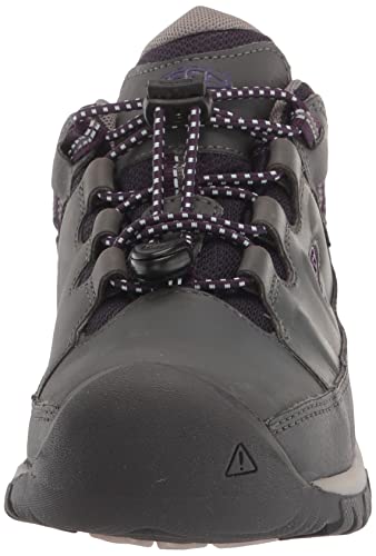 KEEN Big Kid's Waterproof Hiking Shoes, Magnet/Tillandsia Purple