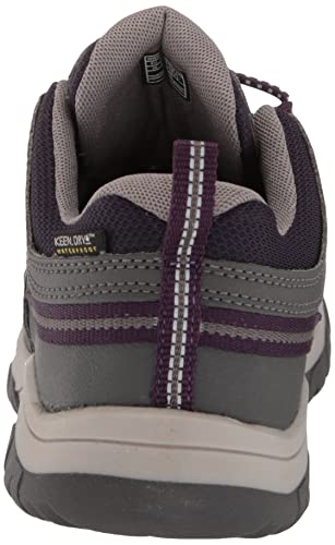 KEEN Big Kid's Waterproof Hiking Shoes, Magnet/Tillandsia Purple