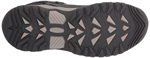 KEEN Big Kid's Waterproof Hiking Shoes, Magnet/Tillandsia Purple