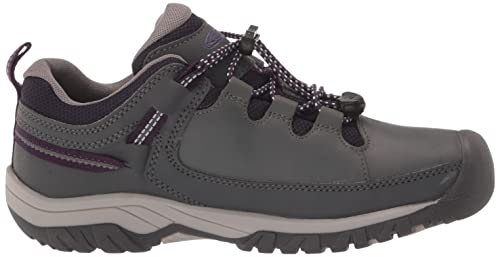 KEEN Big Kid's Waterproof Hiking Shoes, Magnet/Tillandsia Purple