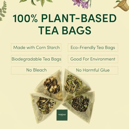Vahdam Green Tea Variety Pack (6 Flavors, 60 Bags)