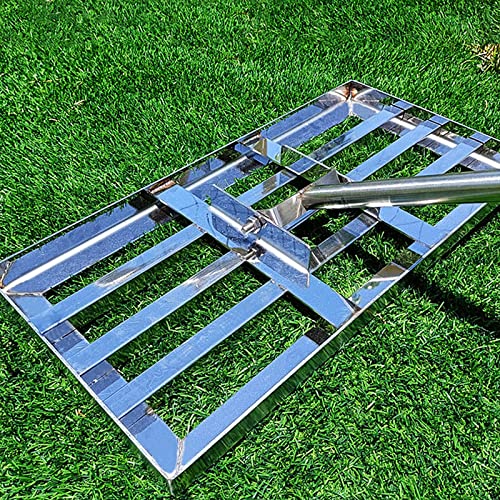 30x10in Stainless Steel Lawn Leveling Rake with Adjustable Handle