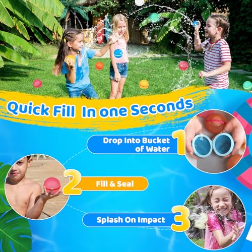 Silicone Magnetic Reusable Water Balloons (16 Pack)