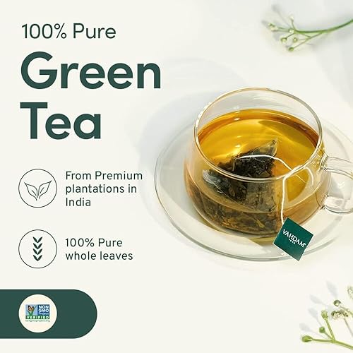 Vahdam Green Tea Variety Pack (6 Flavors, 60 Bags)