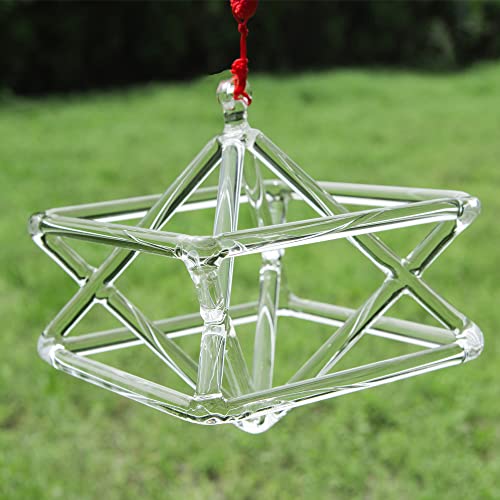 Chakra Clear Quartz Crystal Singing Merkaba Pyramid