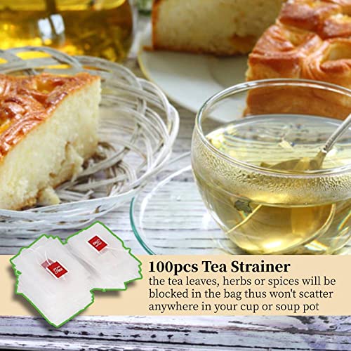 100 Disposable Tea Infuser Bags for Loose Leaf