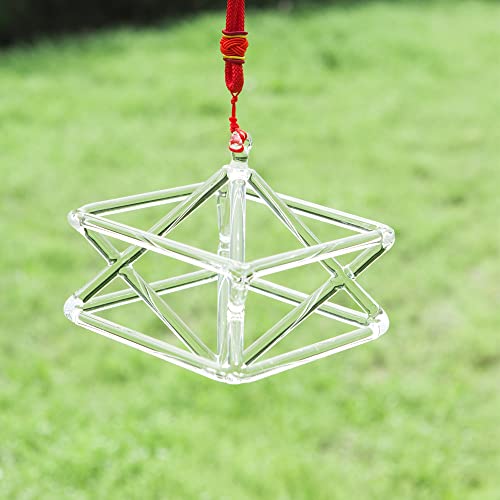 Chakra Clear Quartz Crystal Singing Merkaba Pyramid