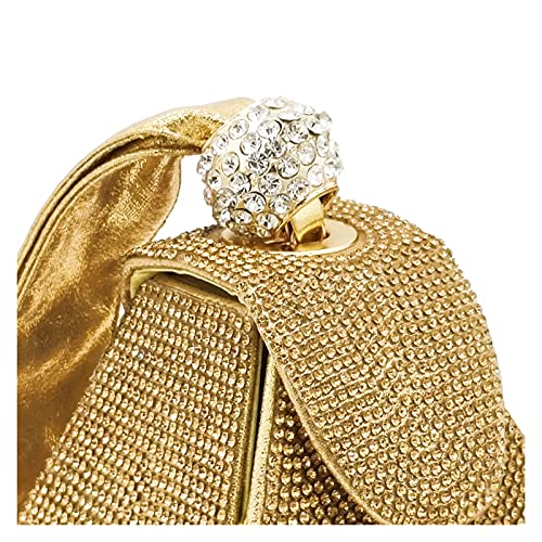 Gold Crystal Pyramid Evening Clutch Bag for Women